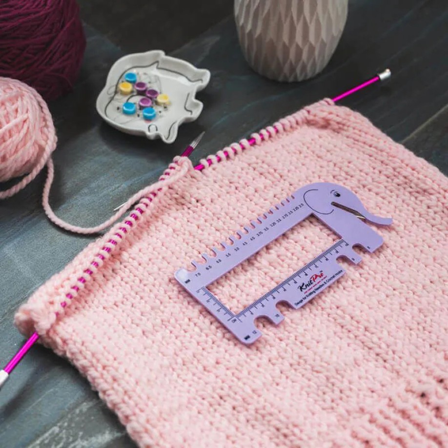 Шкала размеров для спиц KnitPro с резаком, сиреневая