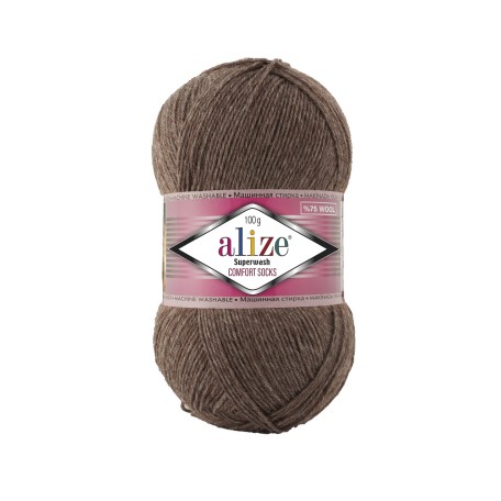 Alize Superwash Comfort Socks, коричневий меланж 240