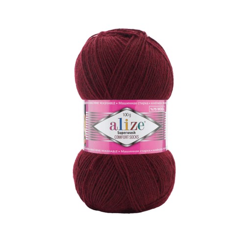 Alize Superwash Comfort Socks, бордовый 578