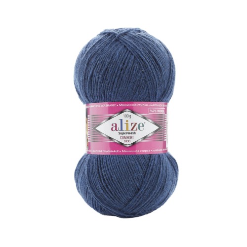 Alize Superwash Comfort Socks, синий джинс 846