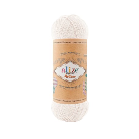 Alize Artisan Superwash, білий 55