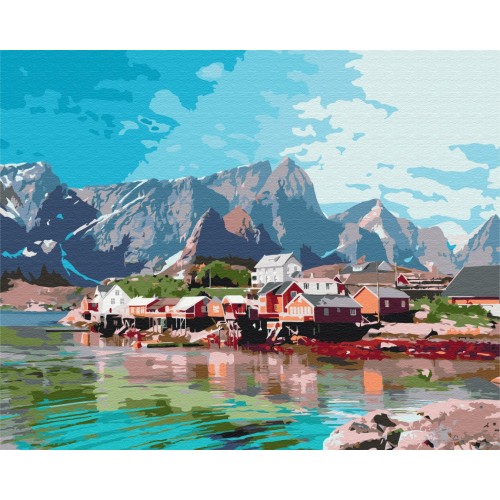 Картина за номерами Селище в кришталевих горах