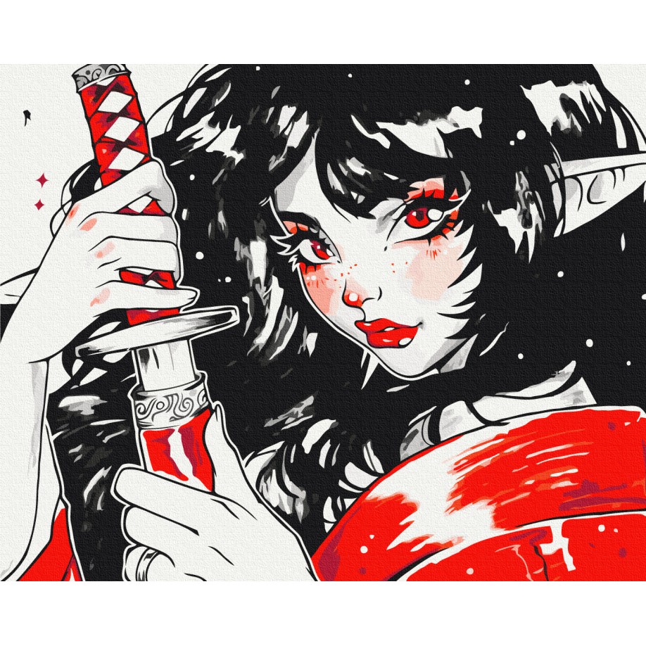 Картина за номерами Червона катана @ nila_art_art BS53904