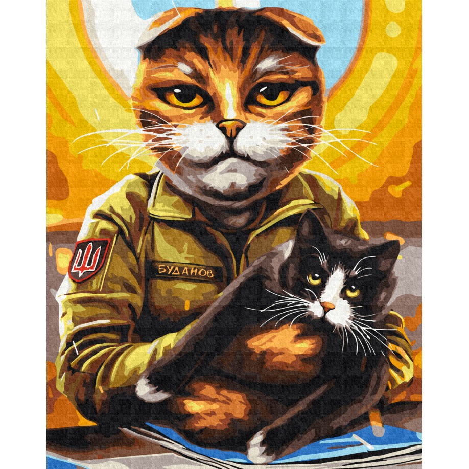 Картина за номерами Котик воєначальник © Маріанна Пащук BS54082