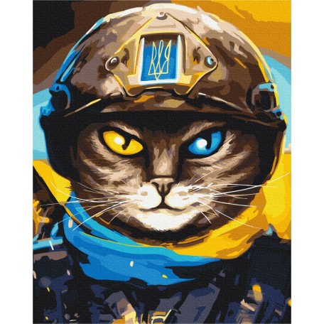 Картина за номерами Котик Захисник ©Маріанна Пащук