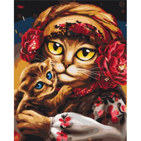 Картина за номерами Сім'я котиків ©Маріанна Пащук