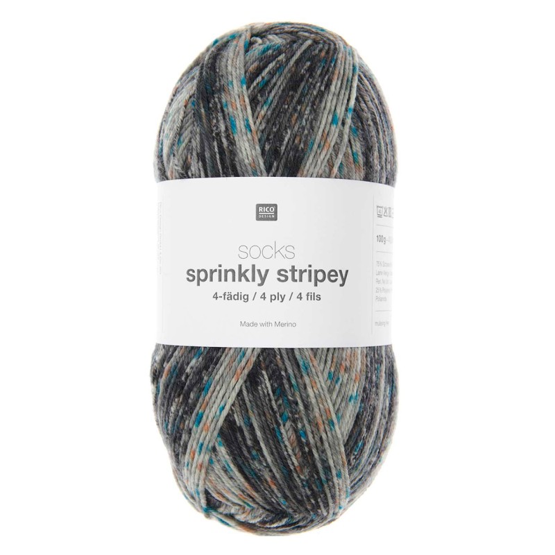 Rico Design Socks Sprinkly Stripey, 008