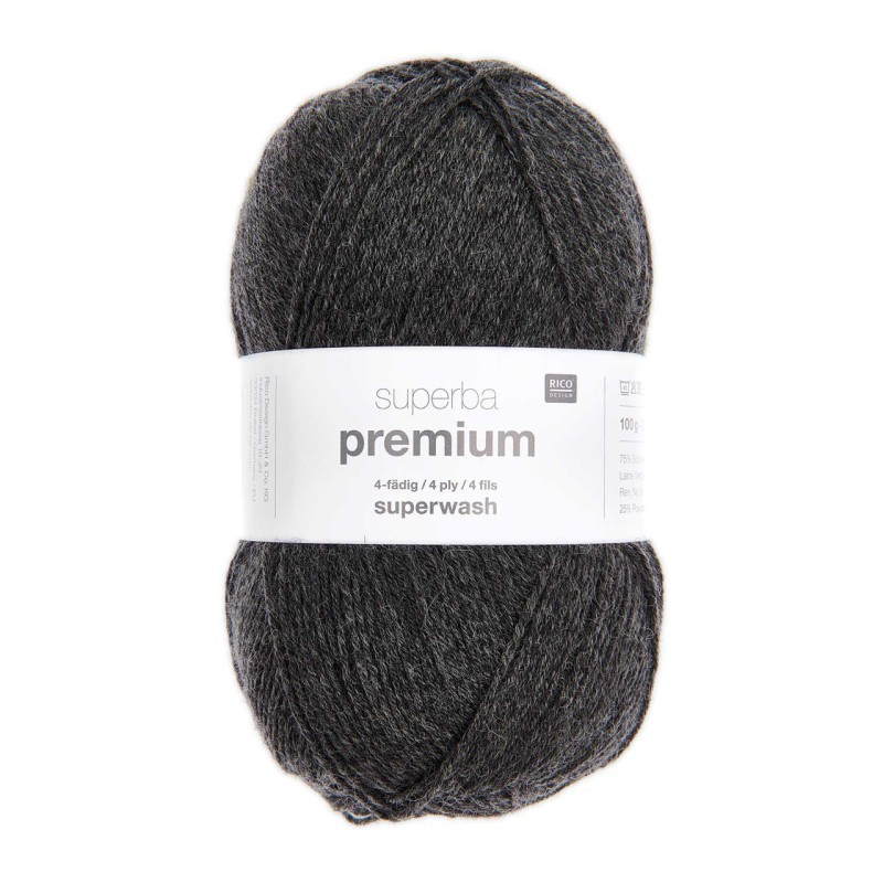 Rico Design Superba Premium Uni 100 г, 019 антрацит