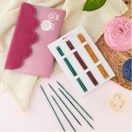 Набір шкарпеткових деревʼяних спиць KnitPro Symfonie Dreamz - Starter Set», 15 см